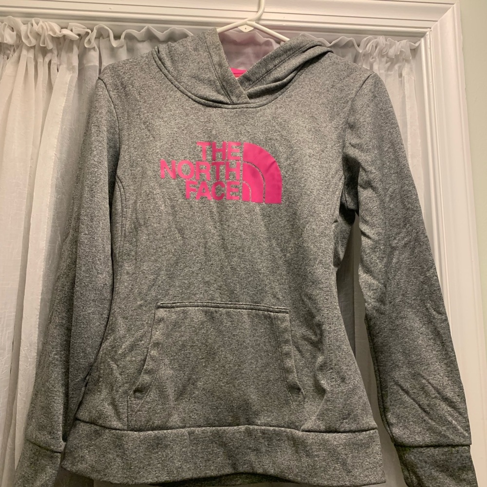 Women’s size Medium Heather grey North Face sweatshirt - breast cancer awareness